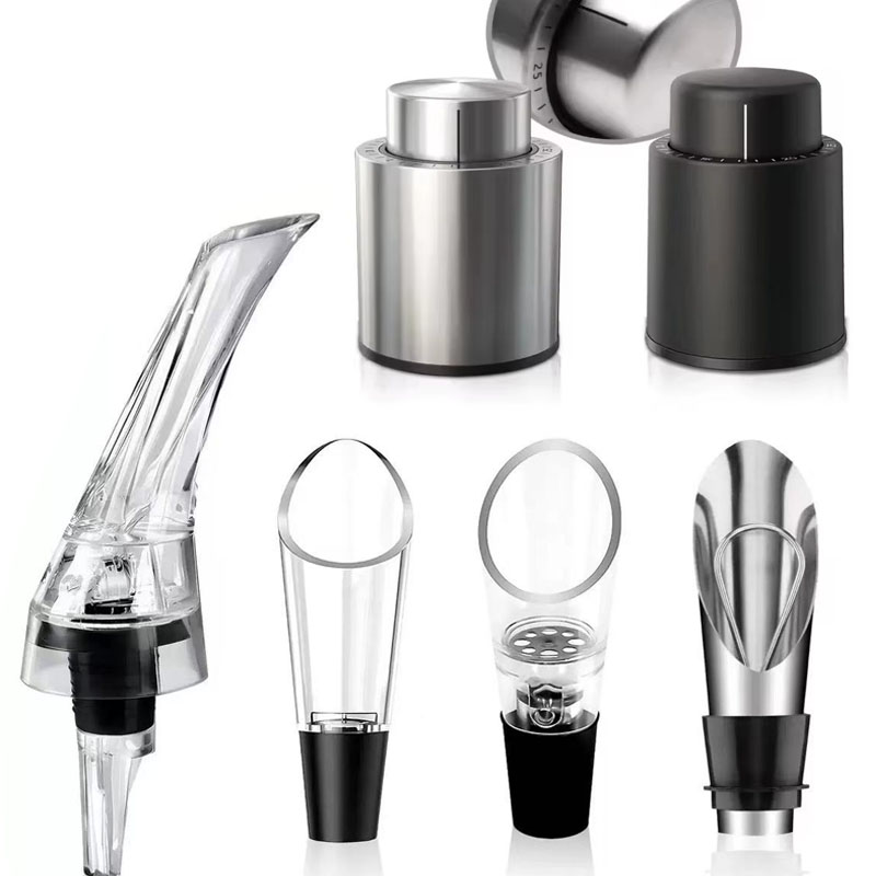 Wine Aerator Pour - エアレーター・ワインポアラー、2026プレミアムワインエアレーター（ワイン真空ストッパーとフォイルカッター付き）ワイン愛好家のためのワインアクセサリーキット