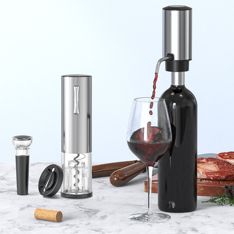 充電式ベースとステンレス鋼のチューブを備えた電動ワインエアレ - Wine Aerator Pour のレビューと価格