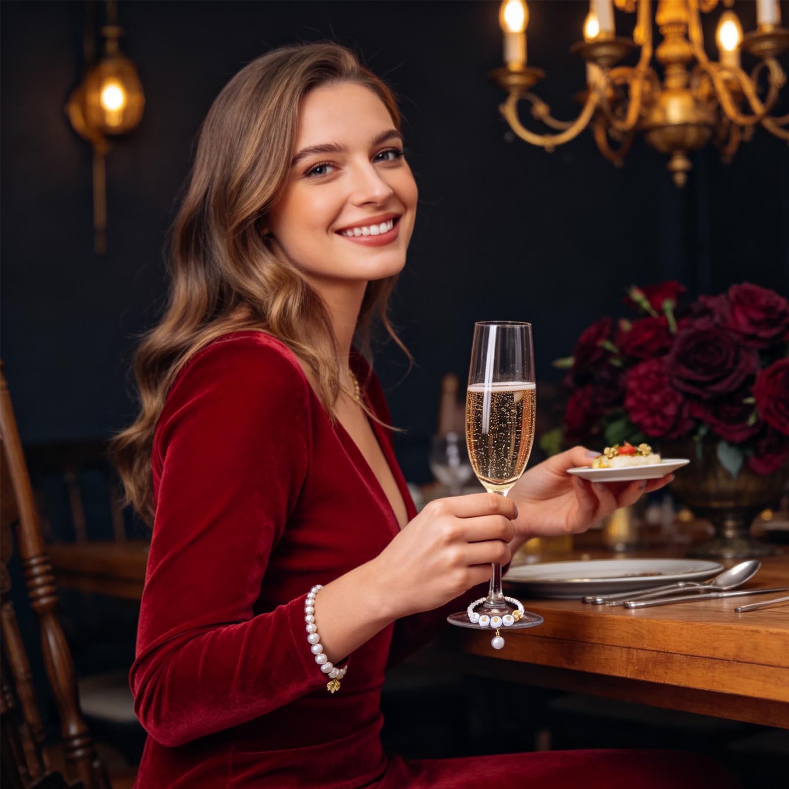 ビーズとピンセット付きグラス用ドリンクチャーム、レジン製DI - Wine & Beer Guayaquil のレビューと価格