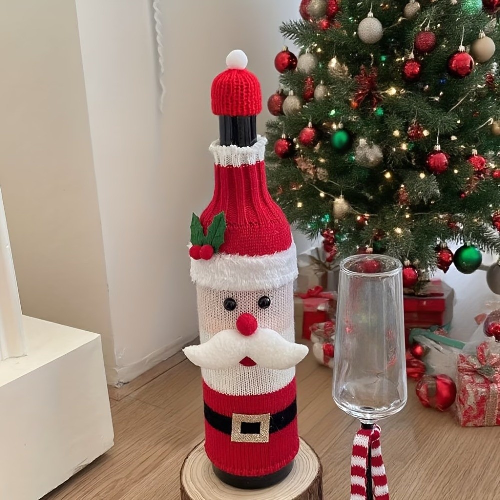ニット製ワインボトルカバー（エルク柄、ミニサンタ帽子付き）、 - Wine Beer Hat のレビューと価格