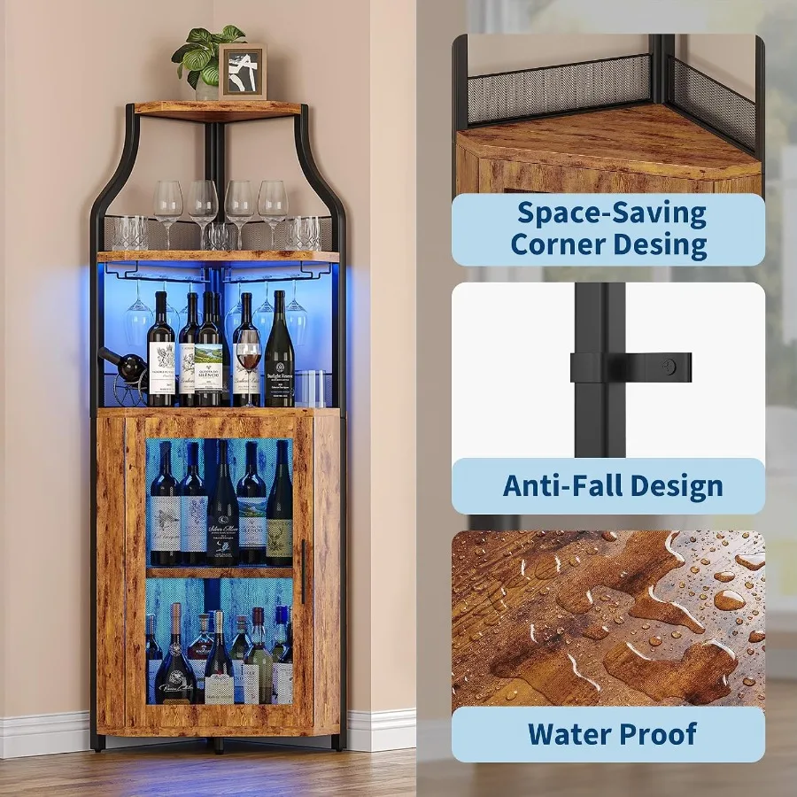 家庭用コーナーバーキャビネット。ウォールナット調のMDF材を - Wine & Beer Guayaquil のレビューと価格