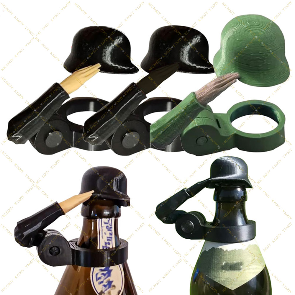 面白い兵士の敬礼ビール瓶ヘルメットクリエイティブパーティーデ - Wine Beer Hat のレビューと価格