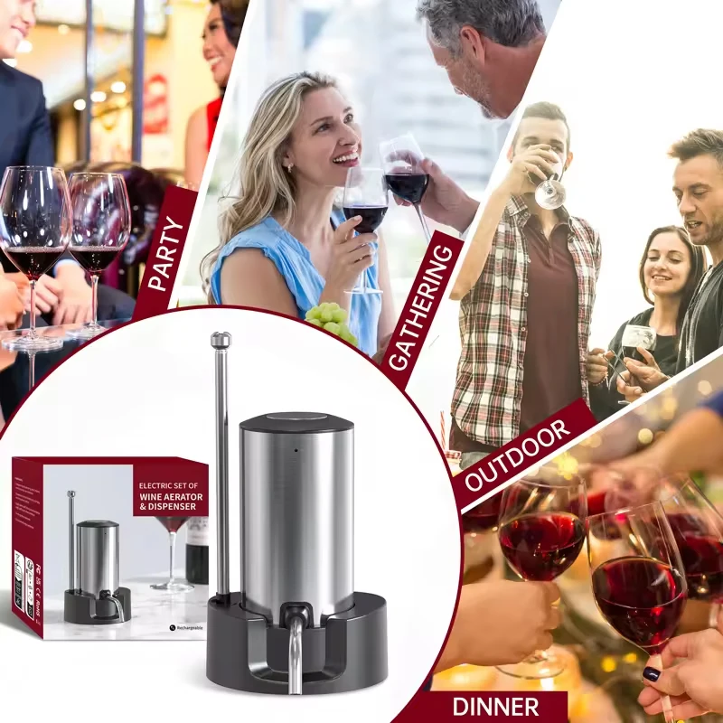 インテリジェント電動ワインエアレーターとディスペンサー,タイ - Wine Aerator Pour のレビューと価格