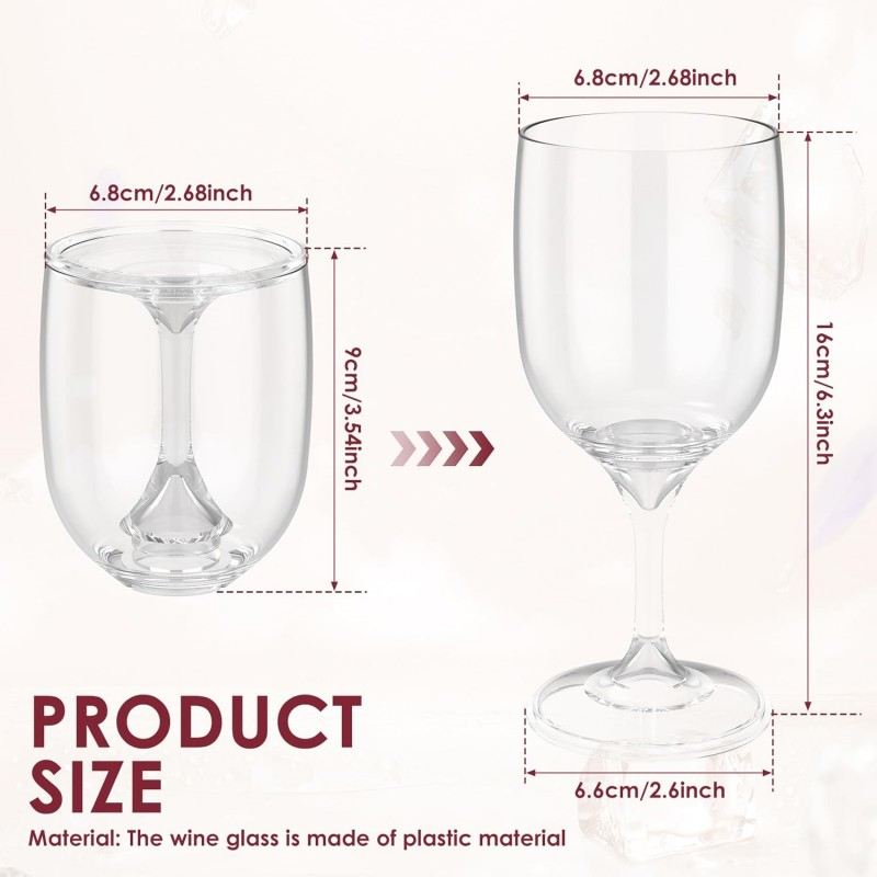 折りたたみワイングラス透明食品グレードプラスチックワイングラ - Wine & Beer Guayaquil のレビューと価格