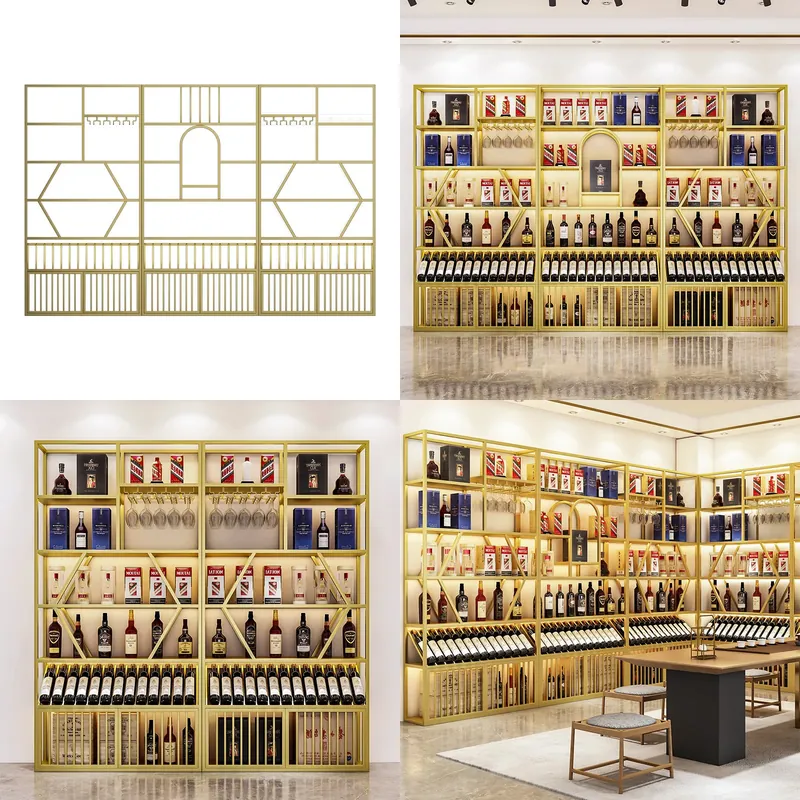 モダンな錬鉄製の床から天井までのワインラック、高級金属製ディ - Wine & Beer Guayaquil のレビューと価格